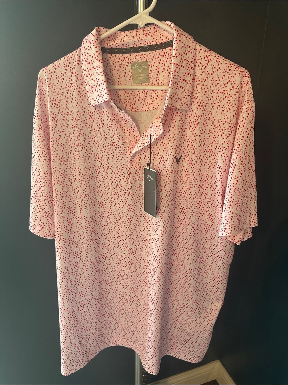 Callaway Men's Pink heart Printed Golf Polo